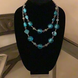 Blue beaded necklace